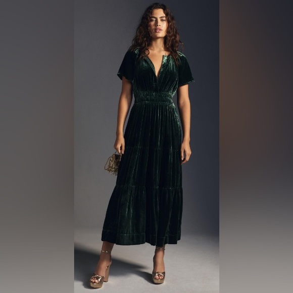 Anthropologie Dresses & Skirts - The Somerset Maxi Dress: Green Velvet Edition